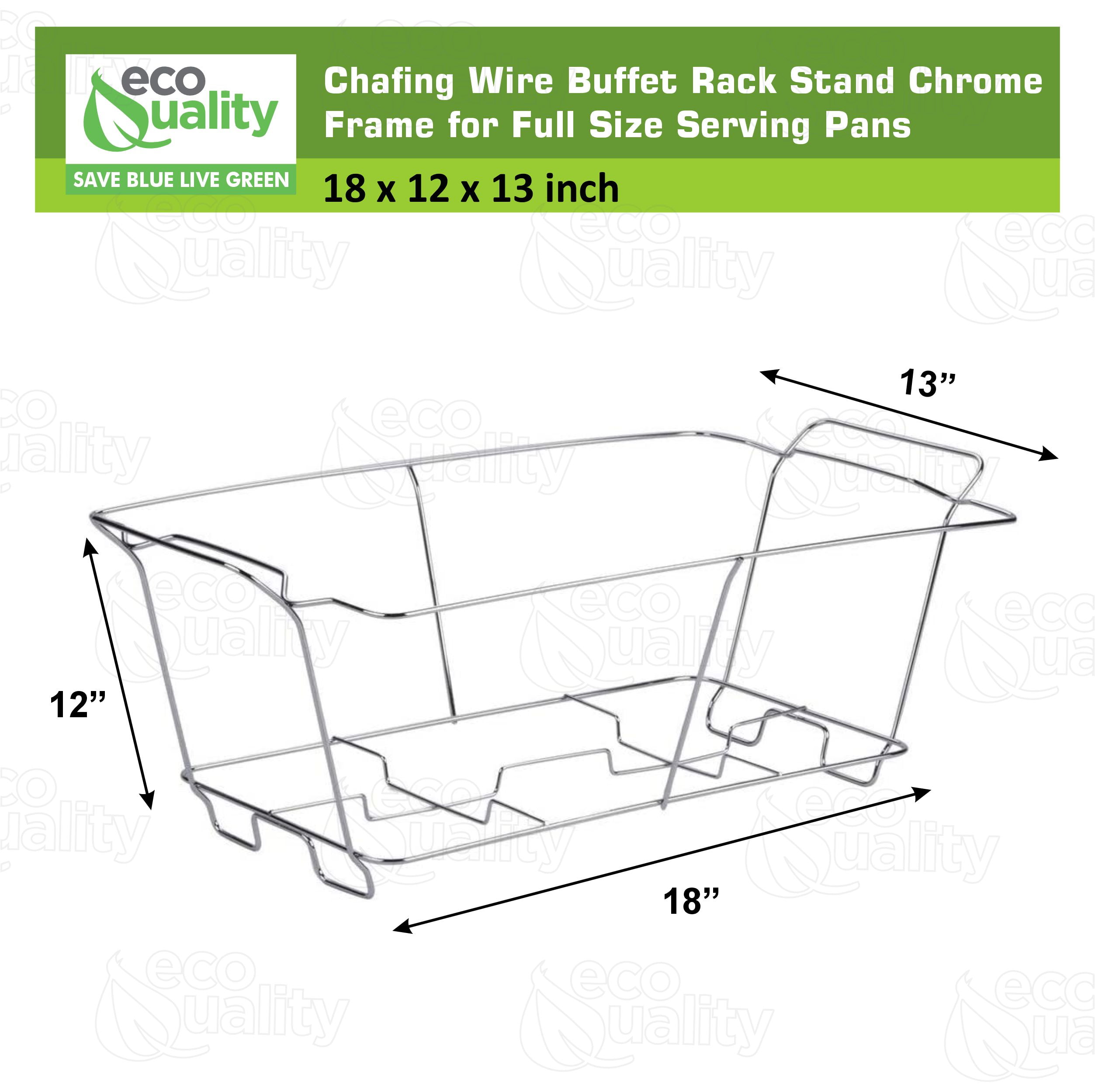 EcoQuality Chafing Wire Buffet Rack Stand Chrome Frame for Full Size Serving Pans, Full Size Chafing Dish Stand, Food Warmer for Catering, Events, Weddings, Parties, Birthdays (1)