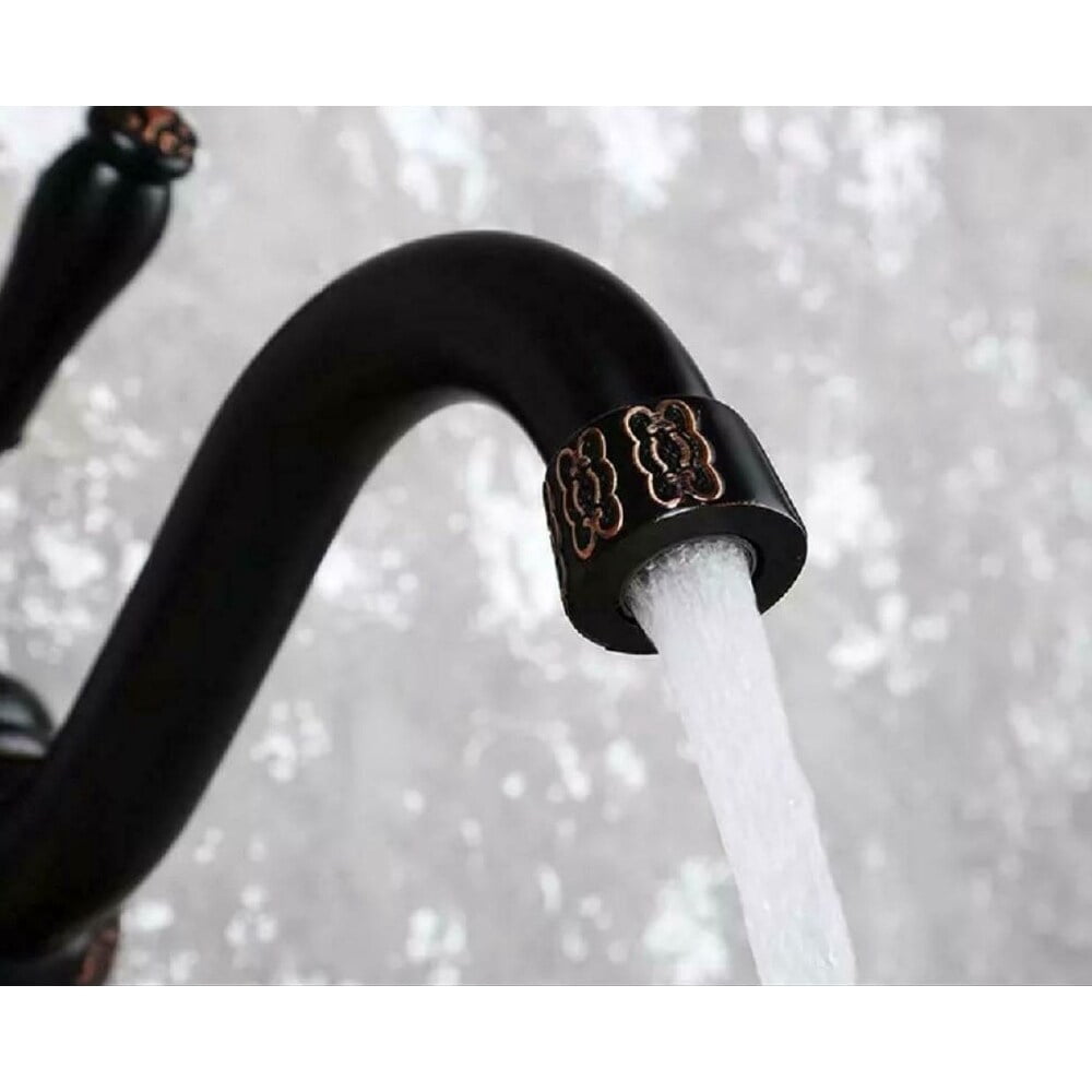 SimplyCopper 13" Clayborne Oil Rubbed Bronze Bathroom Faucet with Copper Design - 13' X 11" X 7"