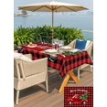 thumbnail image 4 of Outdoor Tablecloth with Umbrella Hole and Zipper, Red Truck Christmas Rectangle Table Cloth 60x102 Inch Waterproof Tablecloth, Xmas Tree Snowflake Plaid Picnic Table Cover for Patio Camping, 4 of 7