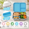 thumbnail image 6 of Pawtong Stainless Steel Bento Box for Kids , 3 Compartments Lunch Box with Removable Silicone Container, Reusable Metal Lunch Container for School, Work and Travel (Blue), 6 of 8