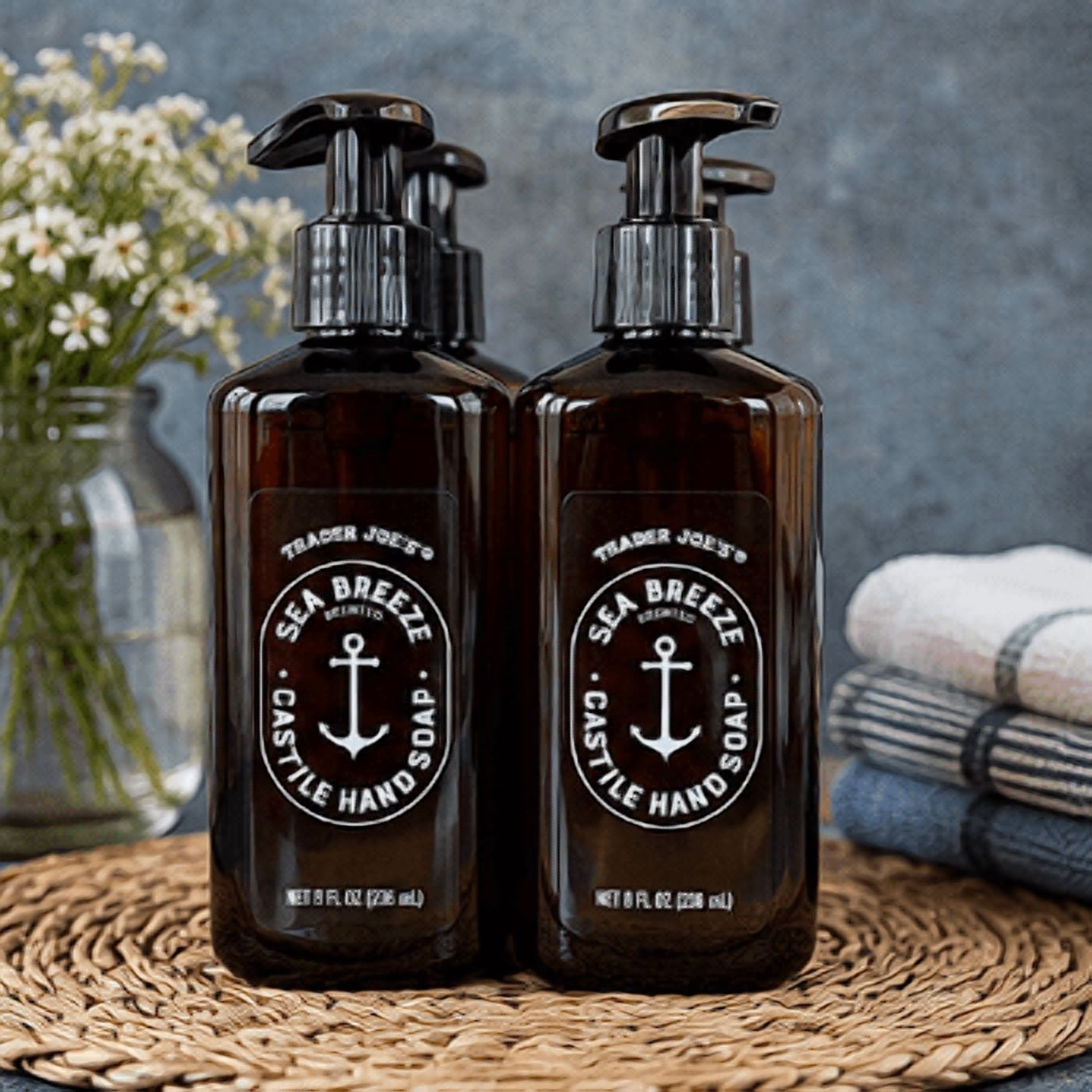 Trader Joe's Sea Breeze Scented Castile Hand Soap 8fl oz 236ml (2 Bottles)