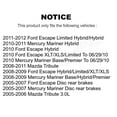 thumbnail image 2 of Positive Plus Front Semi-Metallic Disc Brake Pads PPF-D1047 for Car Ford Escape Mazda Tribute Mercury Mariner, 2 of 8