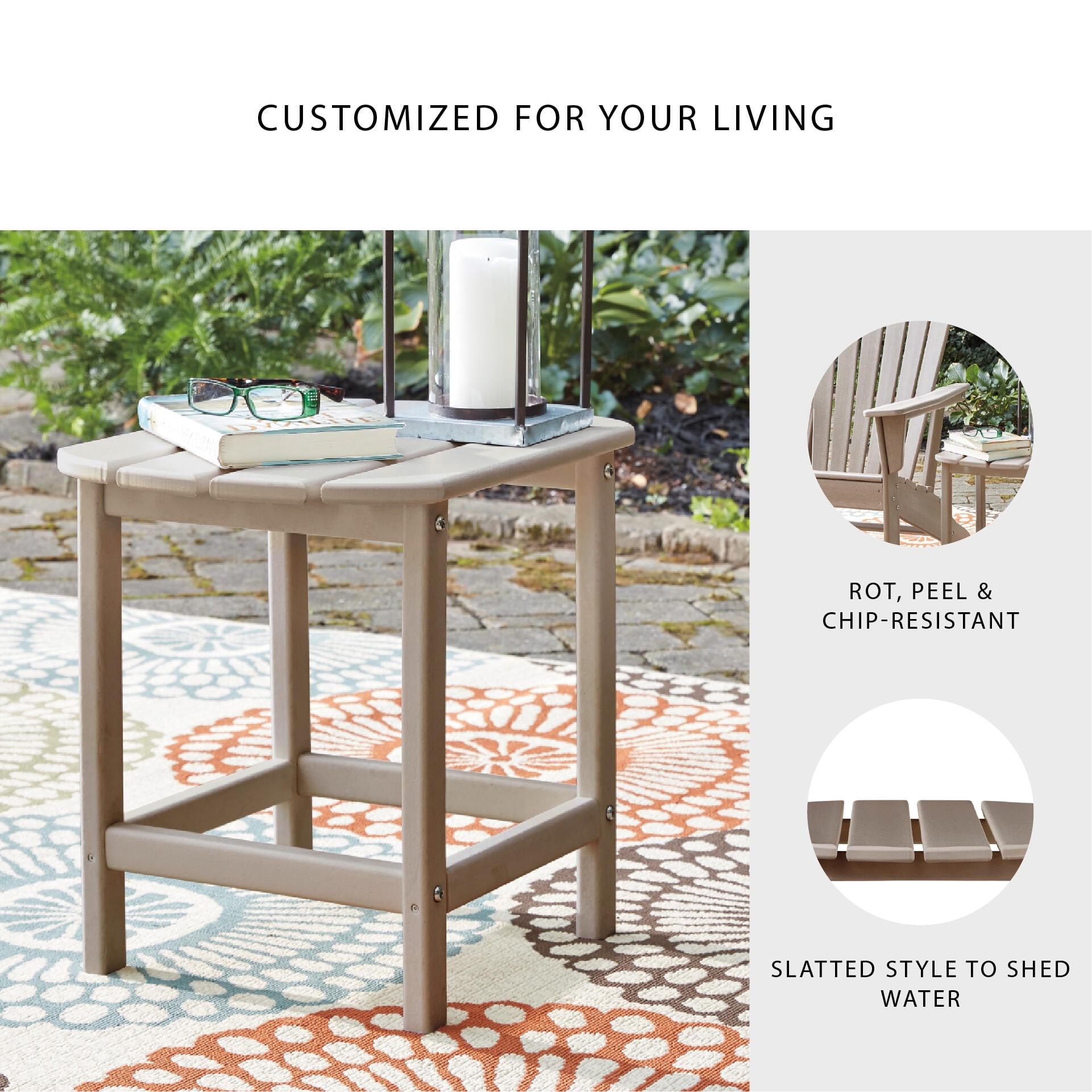 Signature Design by Ashley Contemporary Sundown Treasure End Table  Driftwood