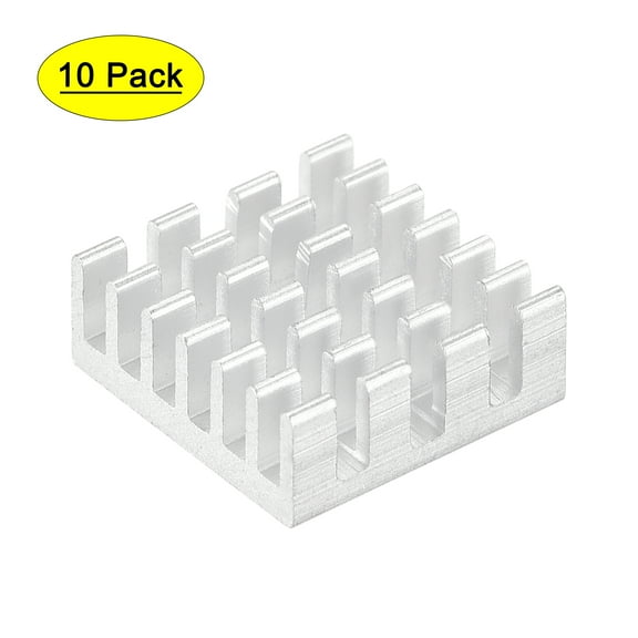 Uxcell 14x14x6mm Aluminum Heatsink Electronic Radiators for MOS IC Chip Silver Tone 10 Pack