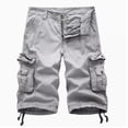 thumbnail image 5 of Pantalones cortos holgados informales de verano para hombre, talla grande, capri con múltiples bolsillos y sin cinturón, 5 of 5