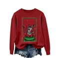 thumbnail image 4 of Karight Ugly Christmas Sweaters for Women, Santa Graphic Crewneck Long Sleeves Knit Pullover Tops Soft Warm Sweatshirts, 4 of 9