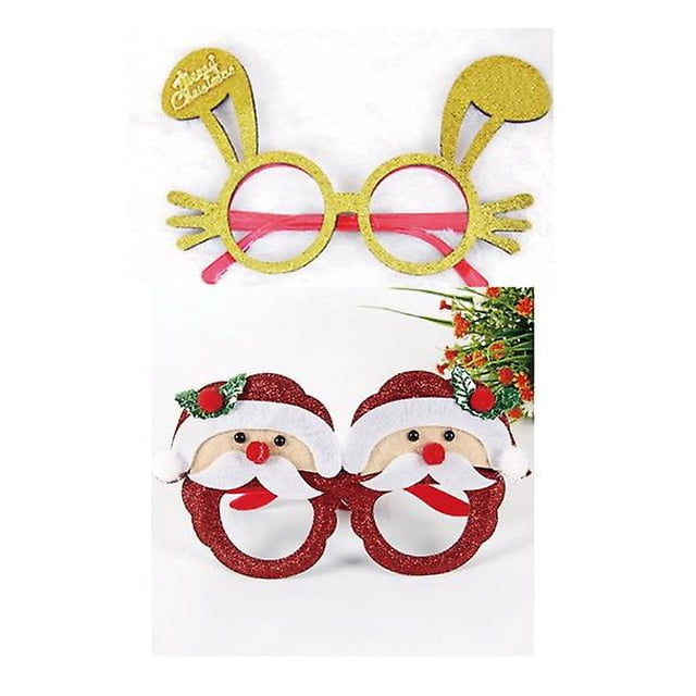 2 piezas de vasos decorativos navideños para adultos y niños, regalos navideños, suministros para fiestas, marcos de anteojos creativos