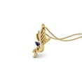 thumbnail image 2 of Krishna Flute Leaf 925 Sterling Silver Gold Vermeil 5x3mm Pear Lapis Religious Necklace, 2 of 4