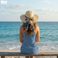 thumbnail image 4 of Sombrero de Playa Con Liston Para Mujeres Ala Ancha 42 cm beige, 4 of 6