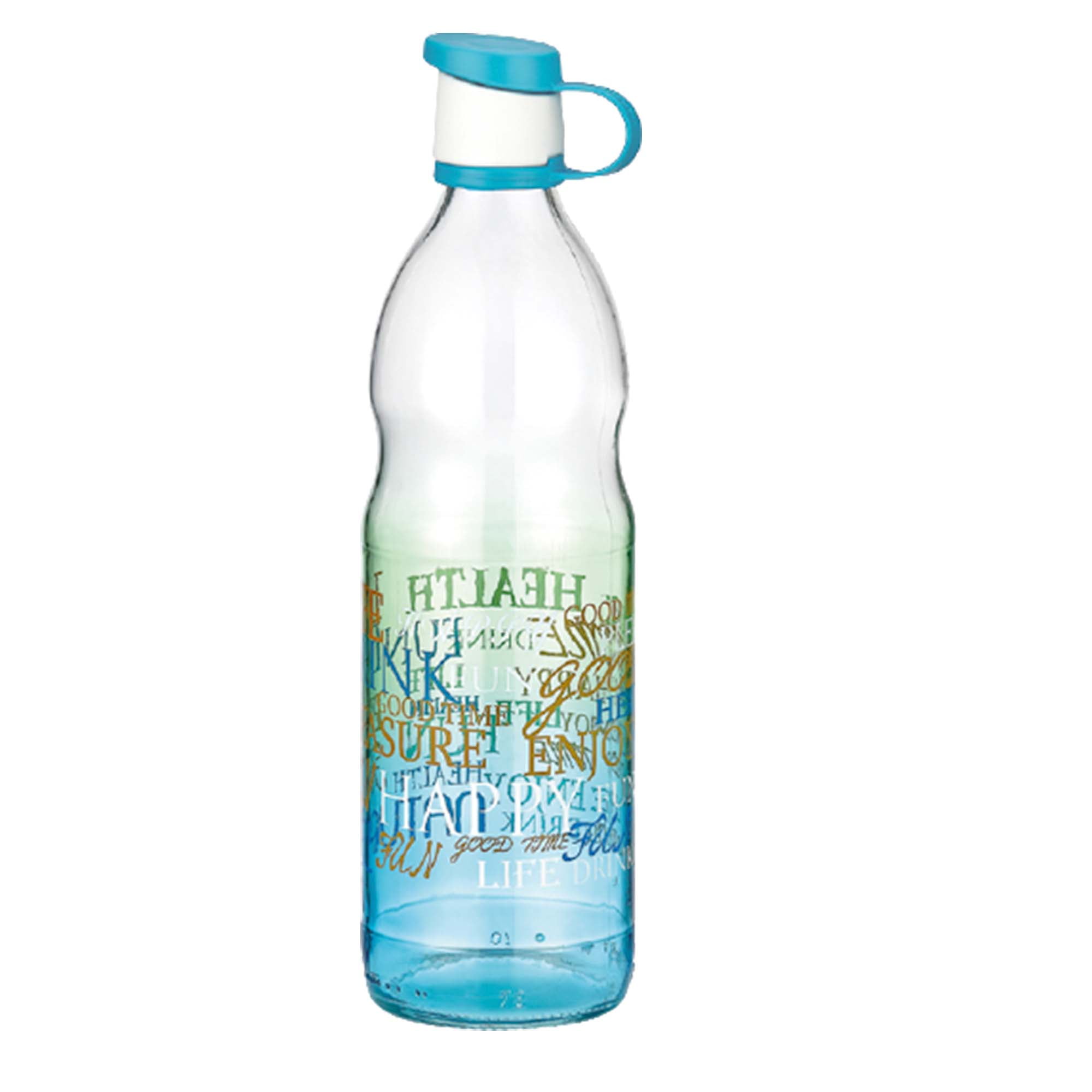 Stylish Colored Glass Containers for Liquids with BPA Free Lids, Multi-Purpose Flip Top Glass Bottles for Milk, Juice, Soda and Water, Jug for Hiking or Daily Life, 34 oz