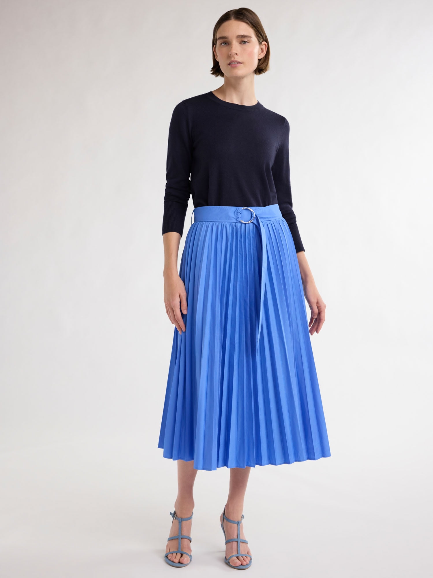 Free Assembly Women's and Women's Plus Sunburst Pleat Maxi Skirt, Sizes XS-4X