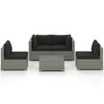 thumbnail image 6 of Gymax 10PCS Sectional Sofa Couch PE Rattan Conversation Set Black, 6 of 8