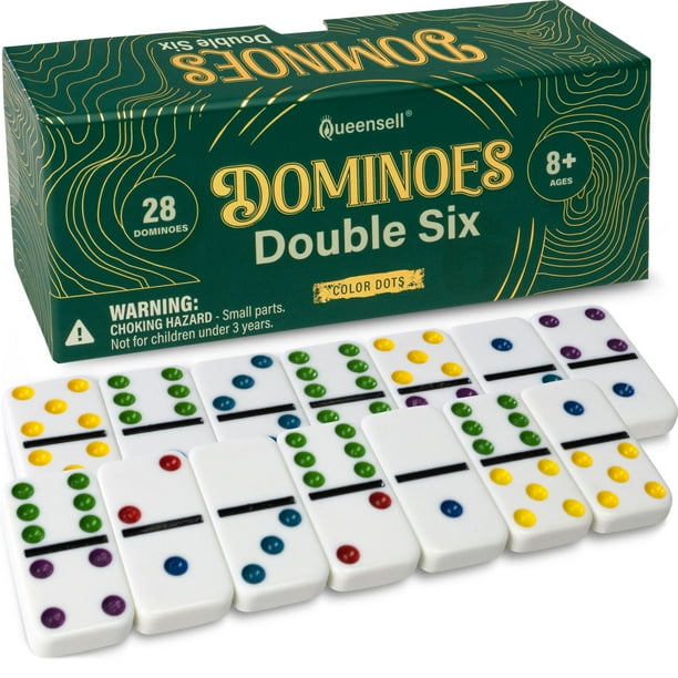 Juego de dominó Queensell Dominos Double 6 para adultos y niños