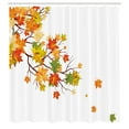 thumbnail image 4 of Fall Shower Curtain, Fall Image with Canadian Maple Leaves Botanical Foliage Nature Warm to Cold Effects, Fabric Bathroom Set with Hooks, 69W X 84L Inches Extra Long, Yellow Orange, by Ambesonne, 4 of 4