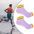 thumbnail image 5 of 4 Pairs Half Finger Toe Socks Men Women Non Slip Sticky Five Finger Socks for Yoga Daily Fit Mutlicolor Light Purple, 5 of 7