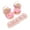 Pink, variant on Baby Girl Rose Princess Sandals, Barefoot-Style Non-Slip First Walkers with Floral Accents, Prewalker Sole for Indoor Playdate Essential
