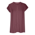 thumbnail image 3 of Exrradully Women's Casual Print Short Sleeve V-neck Top Gift for Adults, 3 of 5
