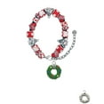 thumbnail image 2 of Silvertone Green Resin Wreath with Crystals Red Christmas Bead Bracelet, 2 of 4