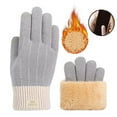 thumbnail image 2 of Winter Warm Knitted Gloves for Men Women, Thick Cozy Touchscreen Mittens Adult Thermal Winter Gloves for Cycling Skiing, 2 of 8