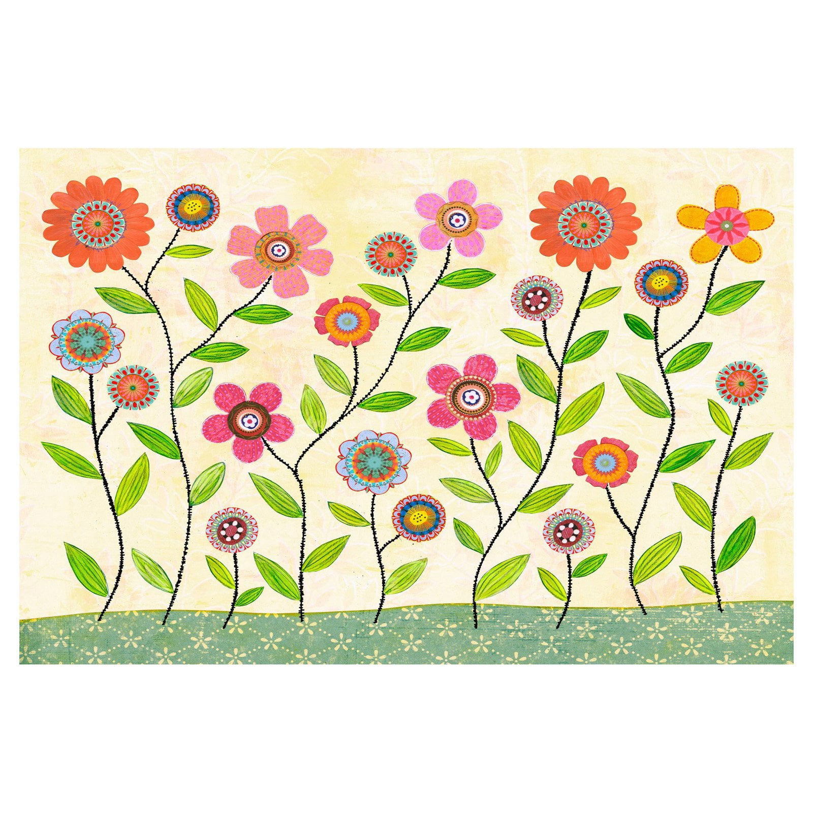 Marmont Hill "Summer Blooms" by Sascalia Painting Print on Wrapped Canvas