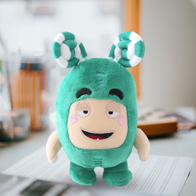 Oddbods juguetes de peluche de 18 cm mini figuritas para niños y niñas (verde)