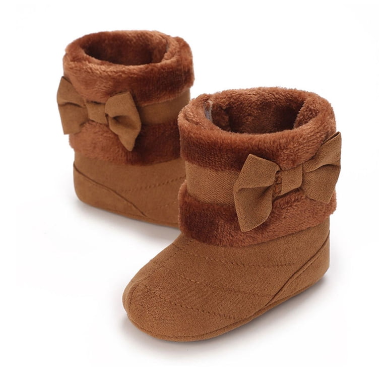 Fjofpr Shoes for Baby Girls Girls Warm Winter Boots Kids Outdoor Snow Boots for Toddler/Little Kid Children's Baby Boots Cotton Shoes Keep Warm Avoid