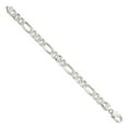 thumbnail image 2 of Sterling Silver Bracelet Chain Styles Figaro Men's 10.5 mm 8 in Pav‚ Flat, 2 of 2