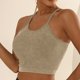 thumbnail image 3 of Sujetador deportivo acolchado de punto para mujer - Tirantes finos cruzados - Entrenamiento, yoga, gimnasio - Tallas S-L, 3 of 6