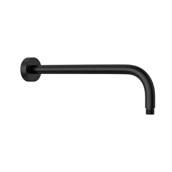 Kichae 16 Inch Shower Arm with Flange Stainless Steel 90 Degree Rain Shower Head Extension Arm in Black