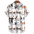 thumbnail image 4 of Camisa hawaiana con estampado 3D de gato de dibujos animados para hombre, blusa con estampado divertido de animales, blusa holgada de moda urbana de verano con solapa, mangas cortas, 4 of 4