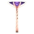 thumbnail image 3 of 2 ct Marquise Cut Natural Amethyst Solitaire 18K Rose Gold Womens Engagement Ring, 3 of 5