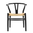 thumbnail image 4 of Heavenly Collection | Wishbone Wood Dining Chair Set of 2 for Kitchen or Dining Room - Noir, 4 of 9