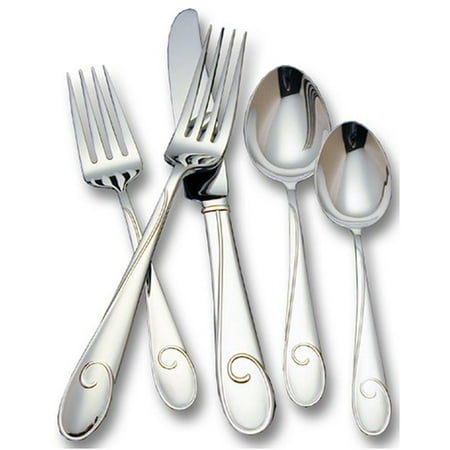 - Ballet Ribbon 18/10 Stainless Steel 5-Piece Place Setting, Service for 1, 18/10 Stainless Steel By Waterford Ship from US