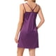 thumbnail image 3 of INSPIRAR CHIC Vestidos de Noche de Satén para Mujeres, Chemise, Vestido Deslizante, Vestido de Noche de Seda, Morado, 3 of 6