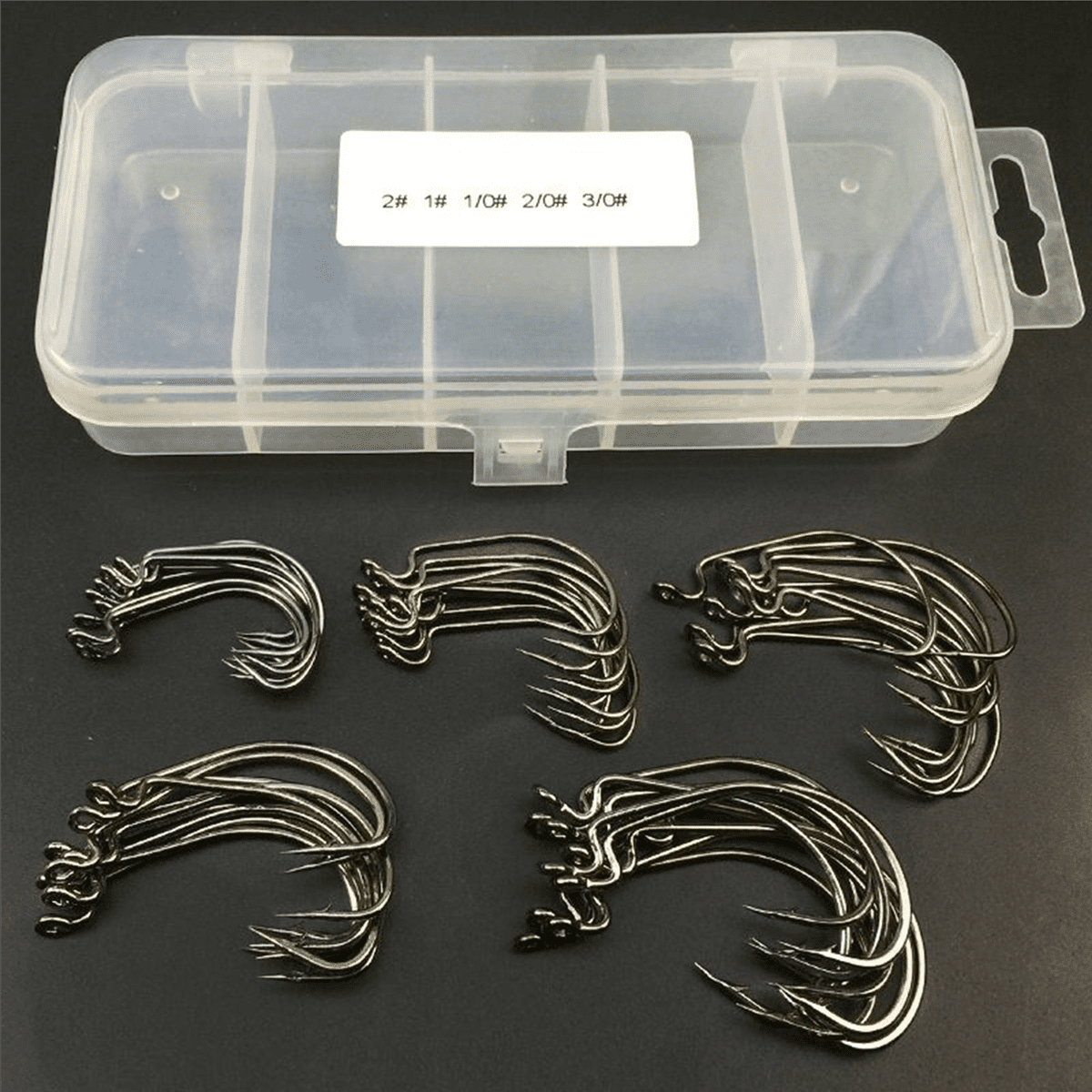 510Pcs Fishing Hooks High Carbon Steel Worm Senko Bait Jig Fish Hooks with Plastic Box