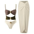 thumbnail image 4 of DGMIOCS Ensemble de Bikini Taille Haute pour Femme Ensemble Tankini Brun TG, 4 of 4