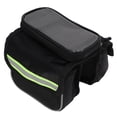 thumbnail image 4 of Bike Frame Bag, Shock Resistant Bicycle Bag Dual Zipper Reflective Tapes 600D Nylon Fabric  For Bike For Cycling For DIY Green, 4 of 8
