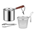 thumbnail image 5 of kowaku Deep Frying Pot with Lids Frying Basket Cooking Tools Deep Fryers Frying Pot Japanese Tempura Frying Pot for Outdoor Chicken A, 5 of 9