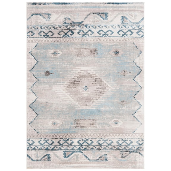 SAFAVIEH Cornelia Finn Medallion Area Rug, Blue/Ivory, 5'3" x 7'6"