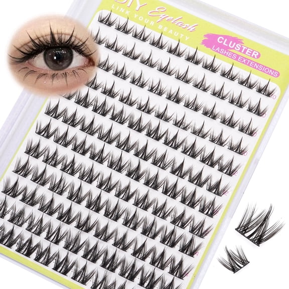 Anime Style DIY Lash Clusters, D Curl 10-14mm Natural Wispy False Eyelashes, 120 Pcs