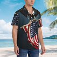 thumbnail image 3 of Fotbe American Flag Camisa Hawaiana para Hombre Unisex – Camisa Casual de Verano con Botones de Manga Corta de Algodón y Lino,X-Large, 3 of 7
