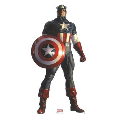 74 x 37 in. Captain America Cardboard Cutout, Marvel Timeless Collection