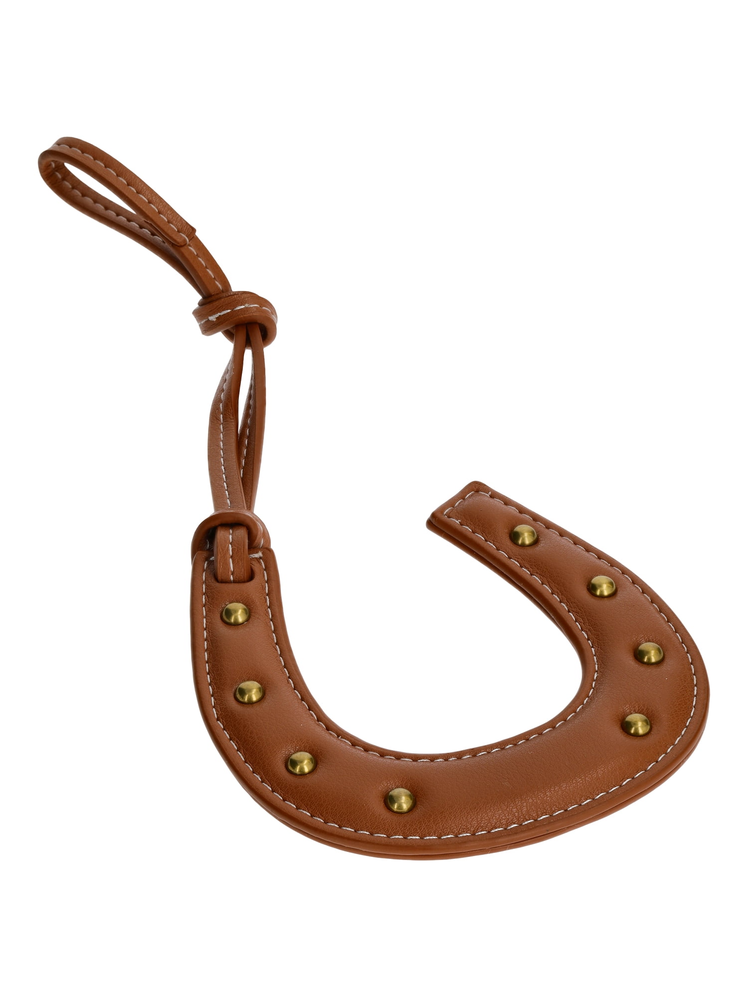 No Boundaries Women's Faux Leather Horseshoe Bag Charm, Brown