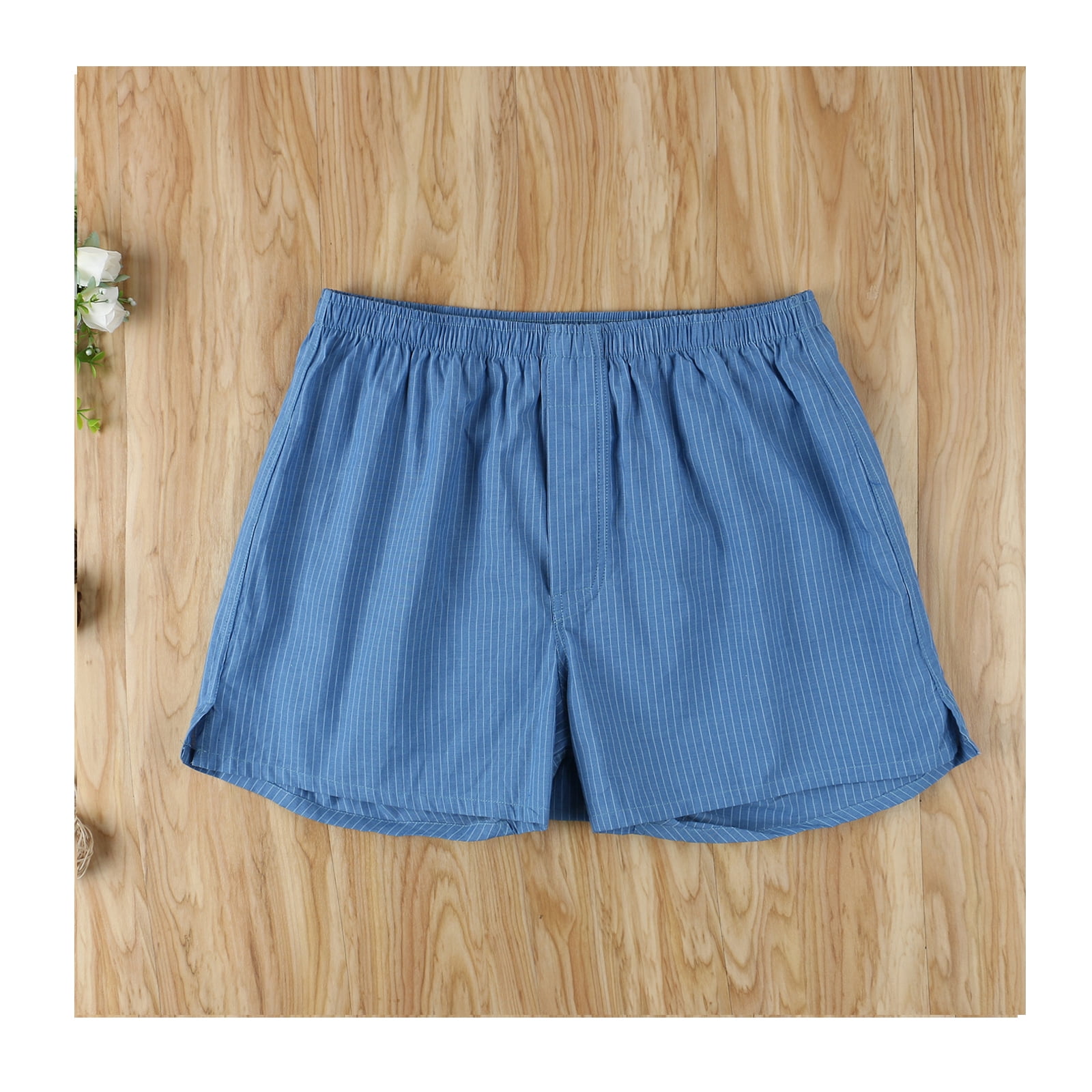 Sunloudy Men Summer Pajama Pants, Solid Color/Plaid/Stripes Elastic ...