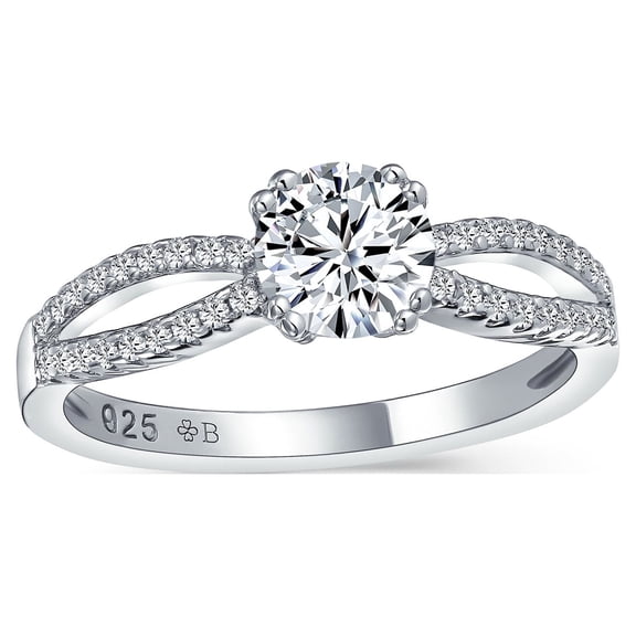 Bling Jewelry Womens 1CT Round Brilliant Cut CZ Engagement Ring Infinity Band
