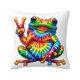 thumbnail image 1 of Funda de almohada súper suave con diseño de rana de la paz y cremallera para dormitorio, sofá, sillón, fundas de almohada mullidas y acogedoras para todas las estaciones, almohada cuadrada, 1 of 8