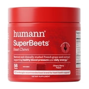 Humann SuperBeets Heart Chews Blood Pressure Support, Cherry Berry Flavor, 56 Count