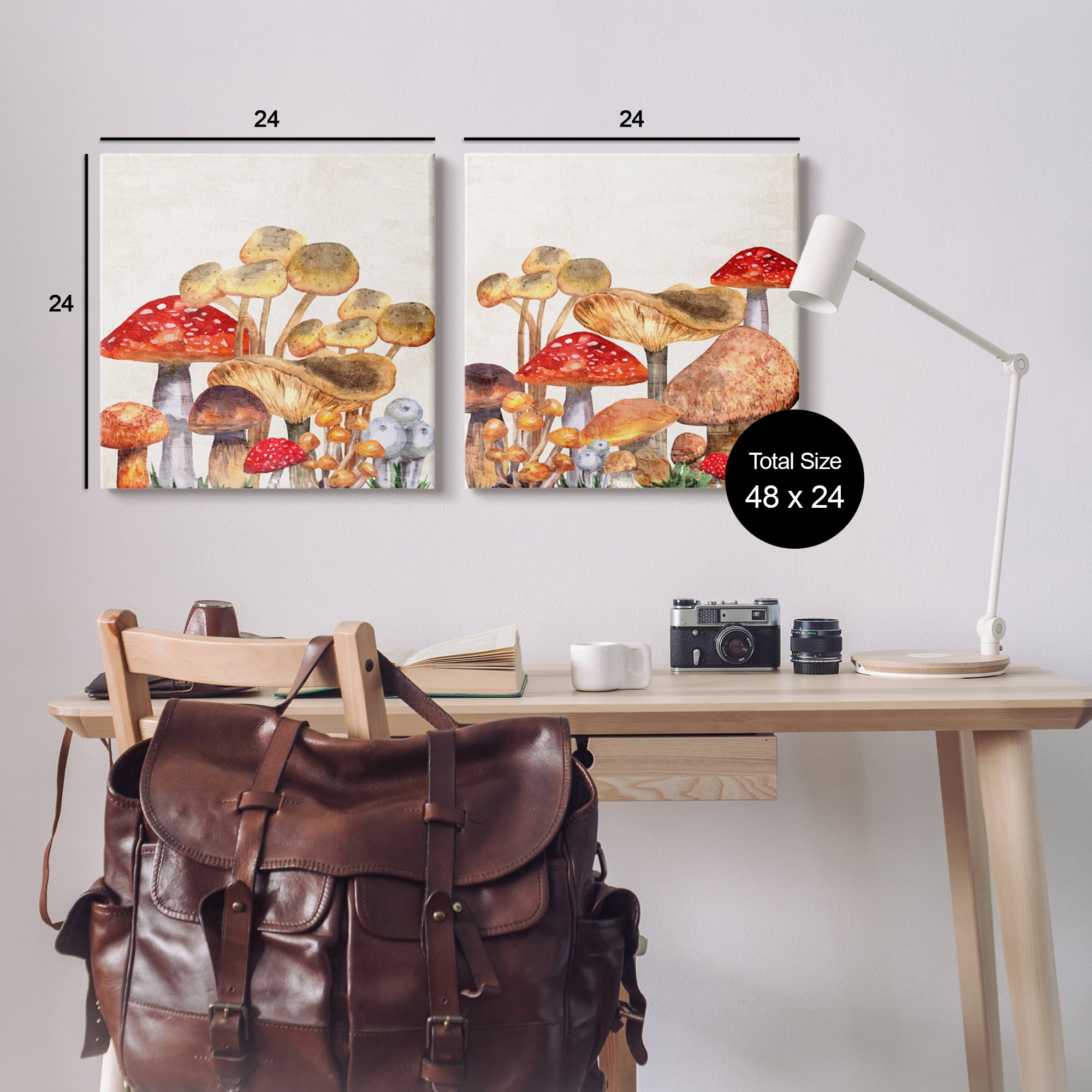 Stupell Industries Various Cottage Mushrooms Botanical & Floral Painting Gallery Wrapped Canvas Print Wall Art, 24 x 24, Set of 2
