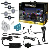 AppLights PERMANENT™ Starter Kit Christmas Light String with 72 LEDs, 100 feet, Permanent Outdoor House Lights LED Roofline Lights, App-Ready Smart Trim Lighting , Black