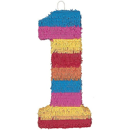Number 1 Pinata, 22 x 14.25 in, Multicolor, 1ct